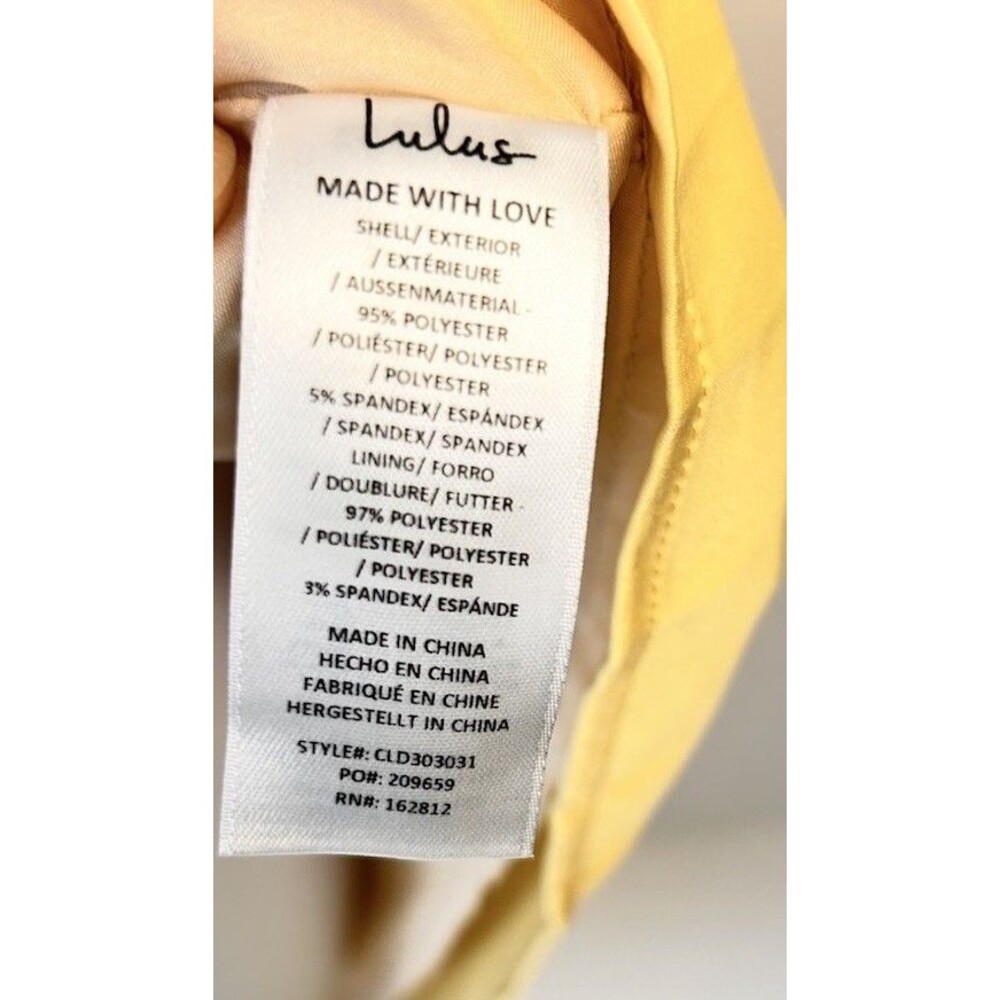Lulus Cutest Satin Square Neck Mini Golden Yellow Size Small NWT Kentucky Derby - Picture 10 of 10